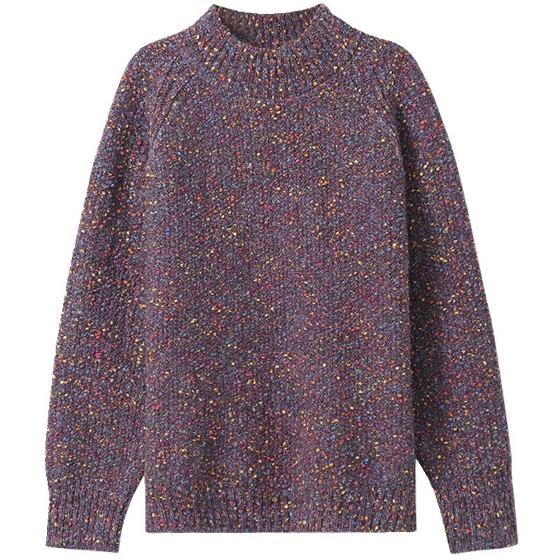 Women's Knitted Colorful Yarn Sweater